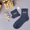 Chaussettes paillettes bleu marine femme avec message "Rêveuse"