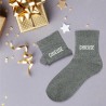 Chaussettes paillettes grises pour femme avec message "Chieuse"