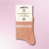 Chaussettes paillettes orange avec message "Merveilleuse" pour femmes