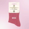 Chaussettes paillettes roses avec message "Wesh" pour femmes