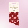 Chaussettes paillettes coeurs roses pour femmes