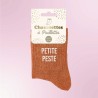 Chaussettes paillettes terracotta message Petite Peste pour femmes