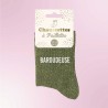 Chaussettes paillettes kaki pour femmes avec message "Baroudeuse"