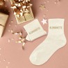 Chaussettes à paillettes femmes avec message "Blondinette"