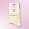 Chaussettes à paillettes femmes avec message "Blondinette"