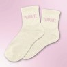 Chaussettes à paillettes beiges avec message "Parfaite" - Femmes