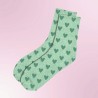 Chaussettes paillettes coeurs verts pour femmes
