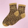 Chaussettes à paillettes léopard avec message "Féline" - Femmes