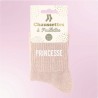 Chaussettes paillettes femme avec message "Princesse"