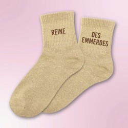 Chaussettes à paillettes beiges Reine des Emmerdes