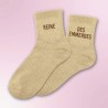 Chaussettes à paillettes beiges Reine des Emmerdes
