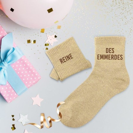 Chaussettes à paillettes beiges idée cadeau femmes