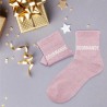 Chaussettes paillettes femme avec message "Gourmande"