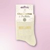 Chaussettes pailletées beiges inscription Brillante