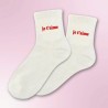 Chaussettes à paillettes message Je t'aime rouge