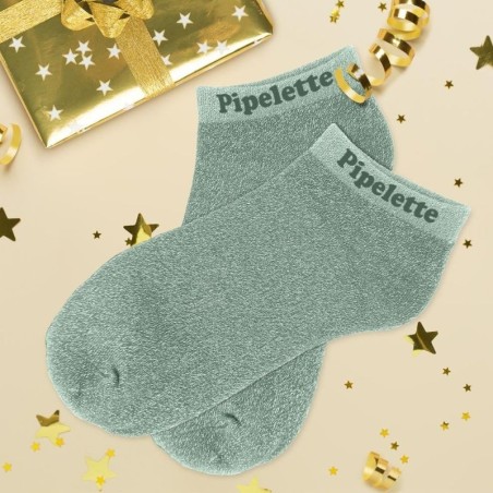 Socquettes à paillettes vertes Pipelette idée cadeau