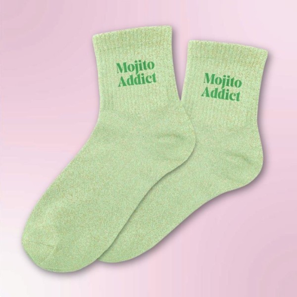 Chaussettes à paillettes vertes Mojito Addict