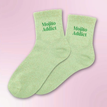 Chaussettes à paillettes vertes Mojito Addict
