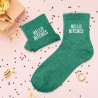 Idée cadeau femme chaussettes paillettes Hello Bitches