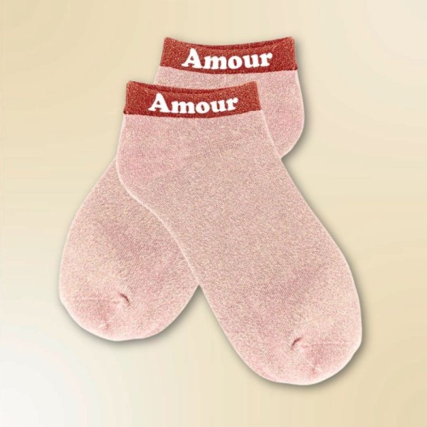 Socquettes à paillettes message Amour