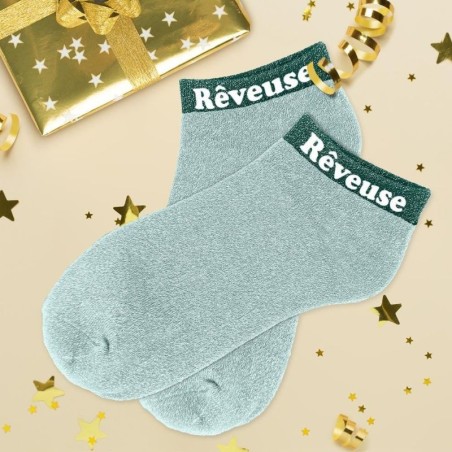 Socquettes à paillettes bleues Rêveuse idée cadeau