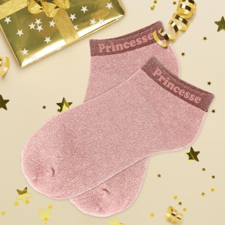 Socquettes à paillettes roses Princesse idée cadeau