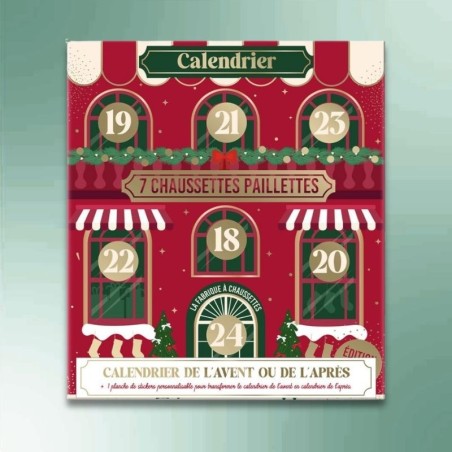 Calendrier de l'avant - après Noël chaussettes à paillettes