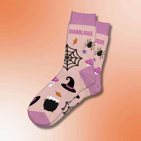 Chaussette à paillette Halloween Diabolique