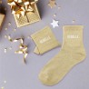 Chaussettes paillettes femme avec message "Rebelle"