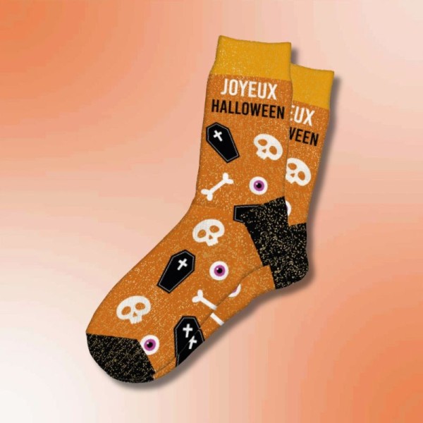 Chaussette à paillette Halloween Joyeux Halloween