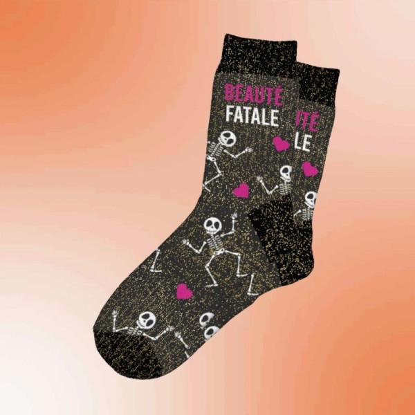 Chaussette à paillette Halloween Beauté Fatale