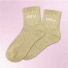 Chaussettes paillettes femme avec message "Rebelle"