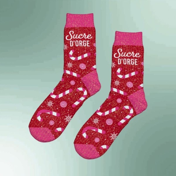 Chaussette à paillette Noël Sucre d'Orge