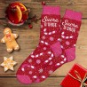 Idée cadeau femme chaussette a paillette message Sucre d'Orge