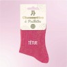 Chaussettes paillettes femme avec message "Têtue"