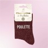 Chaussettes paillettes femme avec message "Poulette"
