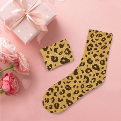 Chaussettes paillettes léopard pour femme